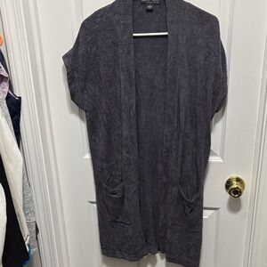 Barefoot Dreams Charcoal Short Sleeve Cardigan
